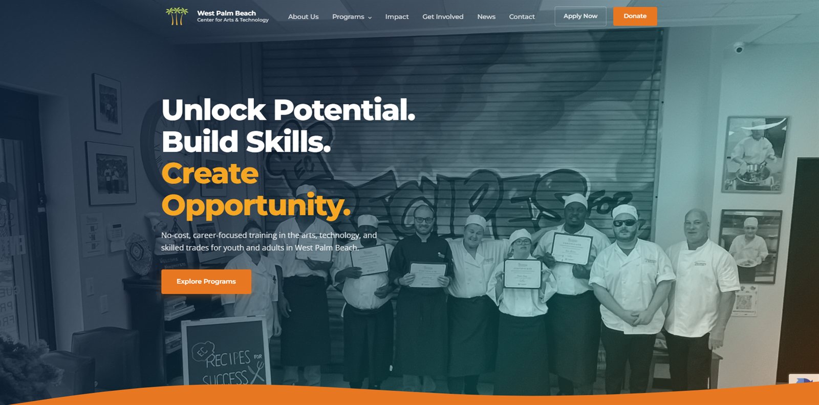 The West Palm Beach Center for Arts & Technology homepage after the Marcai redesign